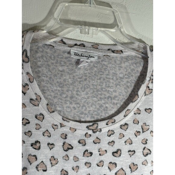 Patchington Women’s Large Tan White Leopard Print Light Knit Sweater Long Sleeve - Picture 2 of 8